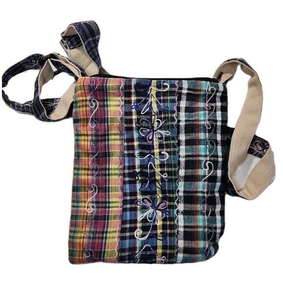 Sacred Threads Vintage Y2K Boho Crossbody Bag Purse 100% Cotton Hippie Handbag - Picture 12 of 15